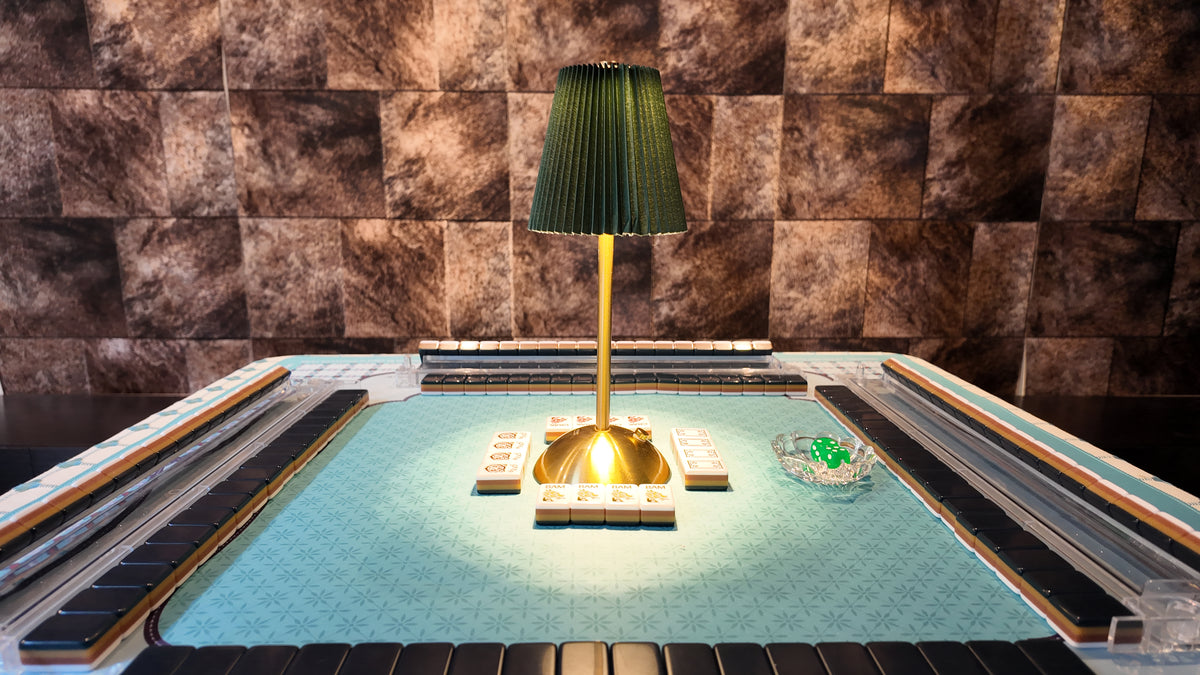 Mahjong table set for a colorful game night