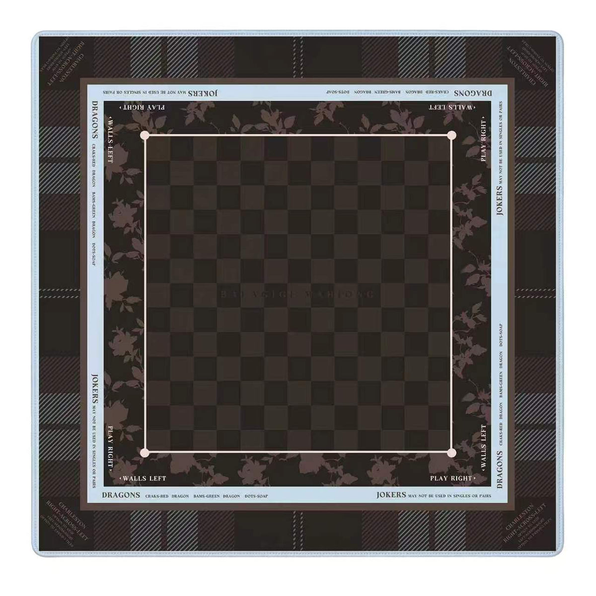 Balagigi Midnight Plaid mahjong mat, full top view